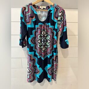 Aryeh Multicolor Stretch Patterned Dress- size Large